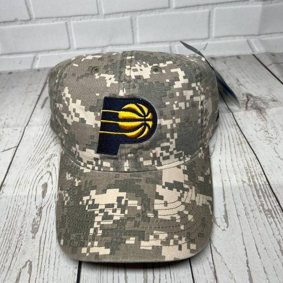 Indiana Pacers NBA Digital Army Camo Adidas Hat Strapback Cap New Men - Picture 1 of 7